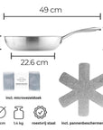 Benanoso Braadpan Braadpan met antiaanbaklaag - 2-delige set - 24 + 28cm - RVS