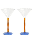 &klevering Champagneglazen Champagneglazen - 2-delige set | Coupe Perle Amber