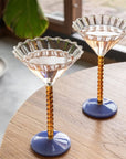 &klevering Champagneglazen Champagneglazen - 2-delige set | Coupe Perle Amber