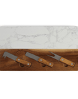 Livoo Kaasplank Luxe Kaasplank set van Marmer en Hout - 4-delig