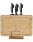Navaris Messenset Messenblok en snijplank houder - magnetisch | Acaciahout