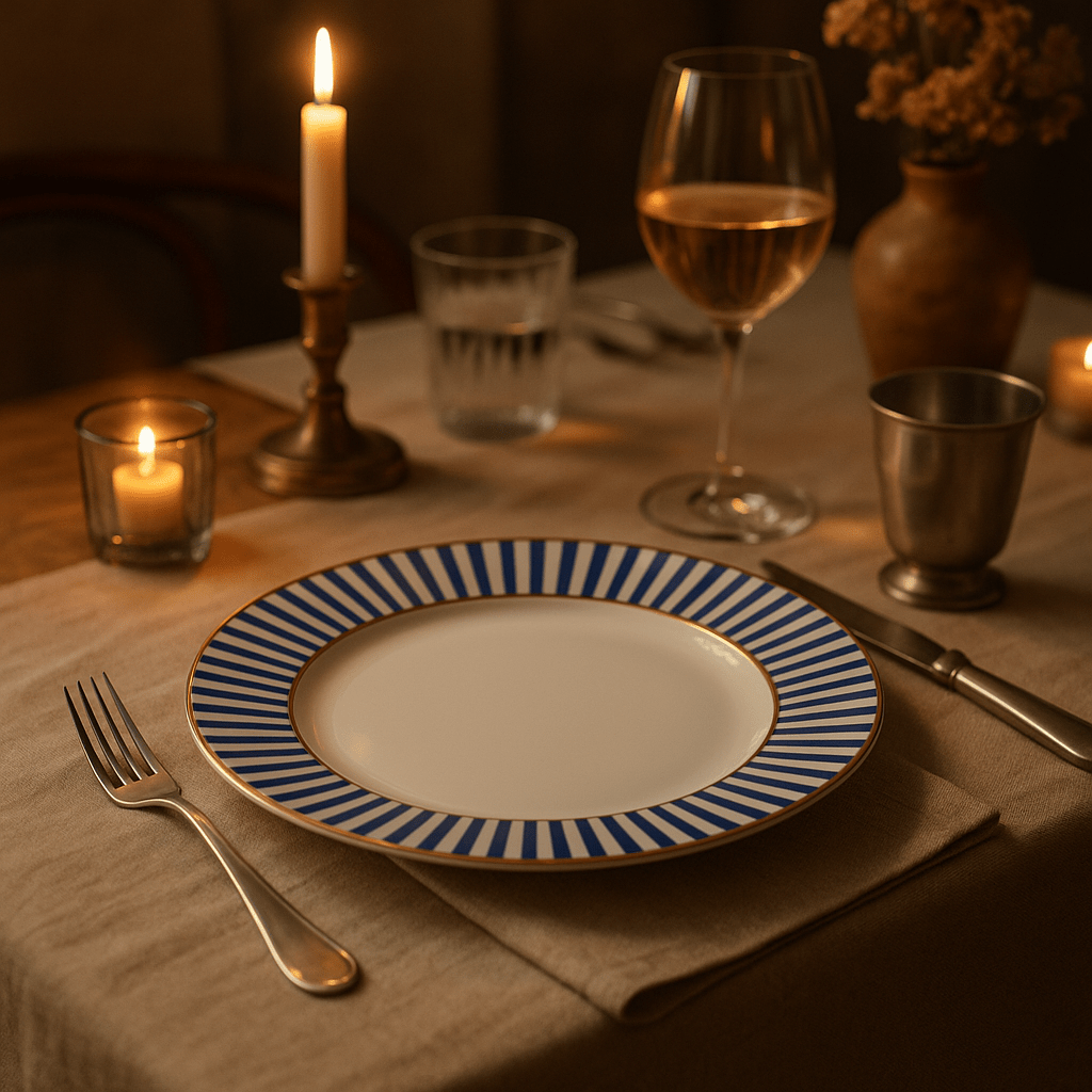 Pip Studio Borden Ontbijtbord 21cm | Royal Stripes Blue