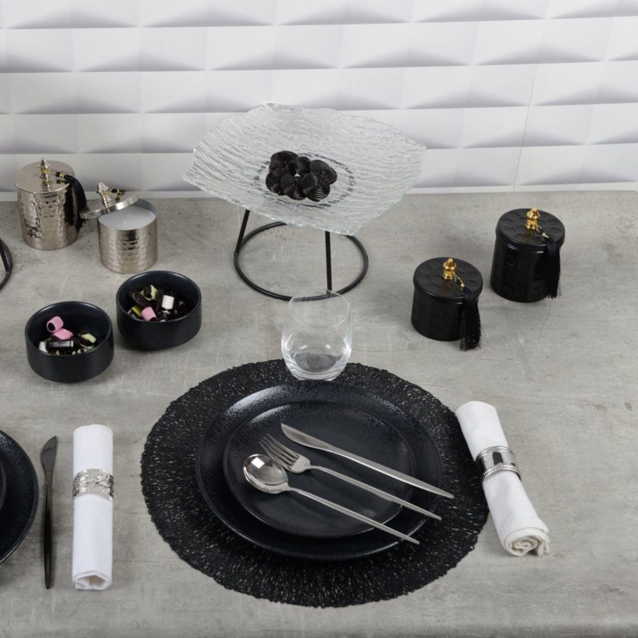 Aulica Borden Entreebord 21cm - 2-delige set | Zwart