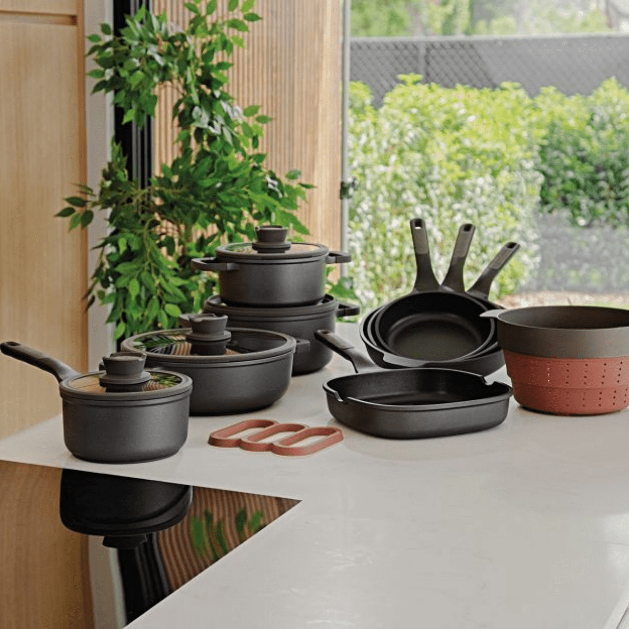 BergHOFF Wokpan Wokpan met deksel Stone 28cm - 4,4L | Leo