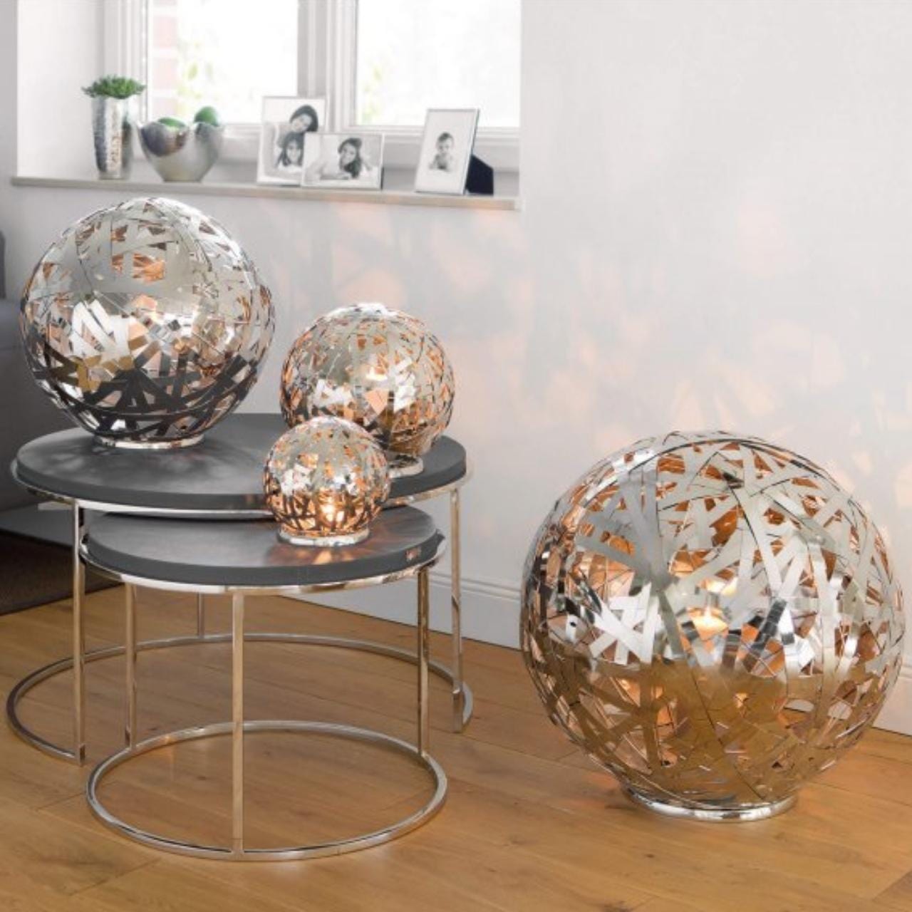 Fink Theelichthouder Windlicht 17cm - RVS - Zilver | Mola