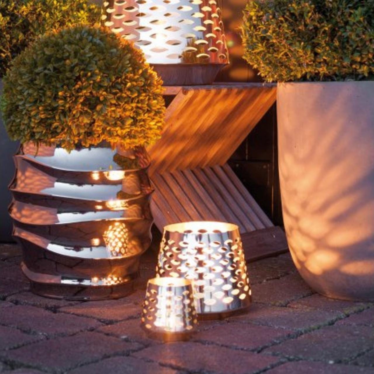 Fink Theelichthouder Windlicht 19cm - RVS | Luma