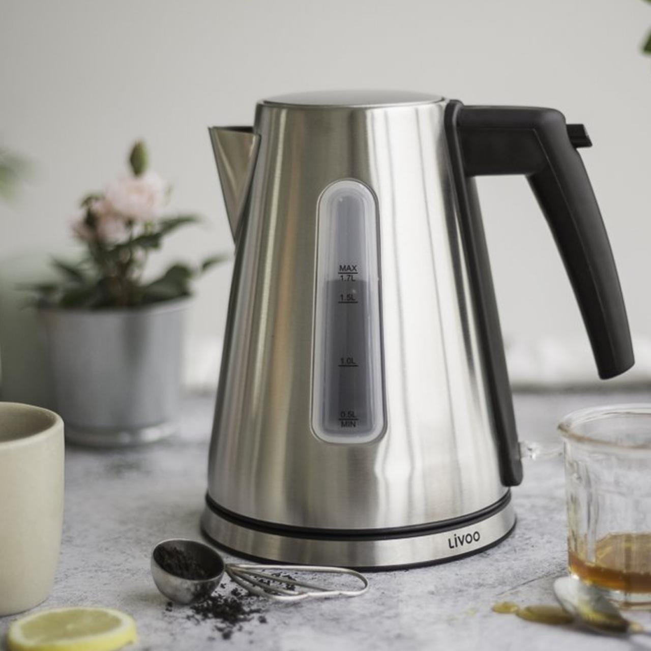 Livoo Waterkoker Waterkoker -1,7L | Zilver