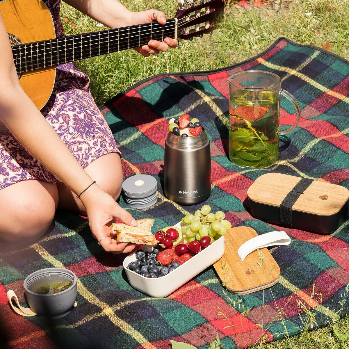 Navaris Braadpan Bento lunchbox 1l | Zwart