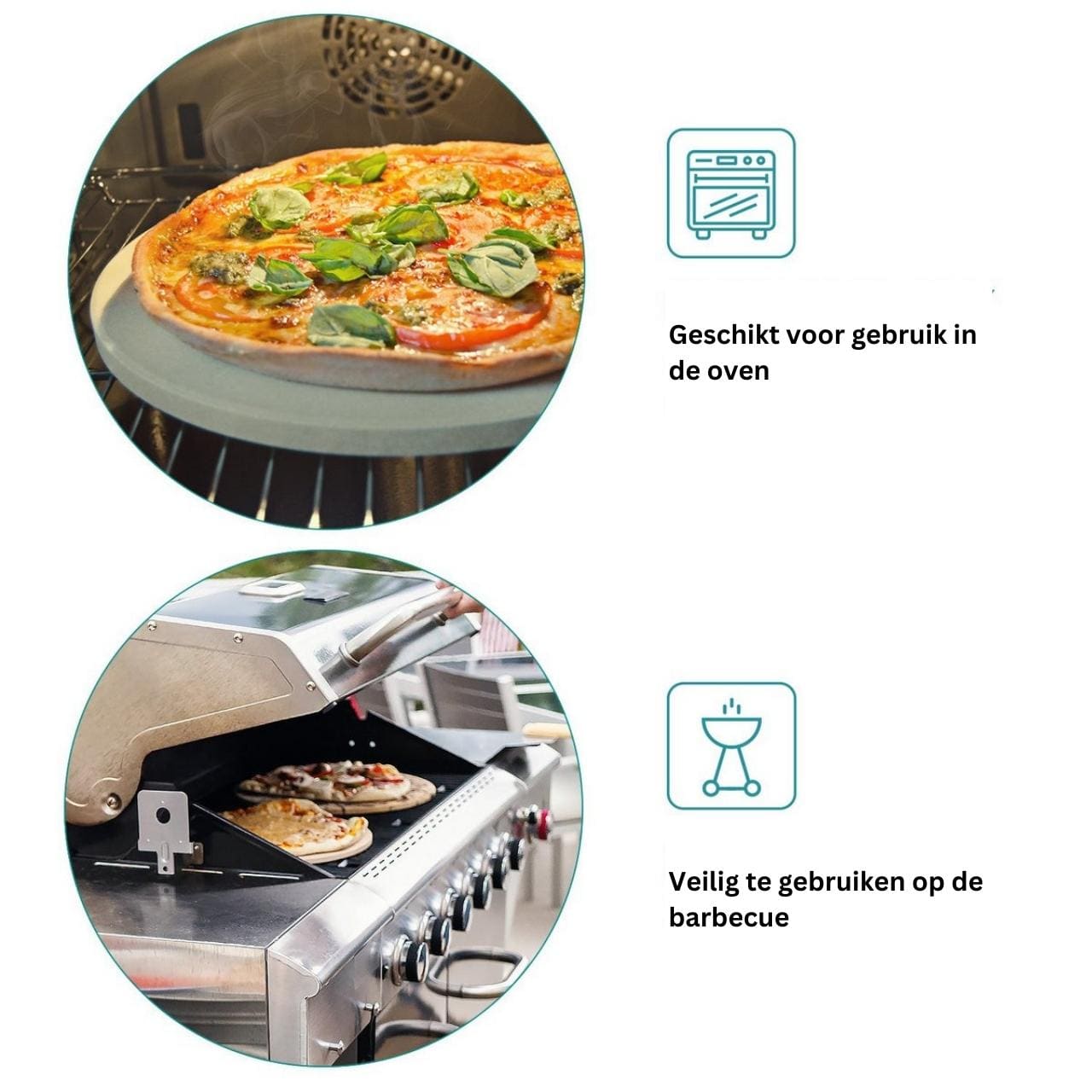 Navaris Pizzastenen Pizzasteen Ø35