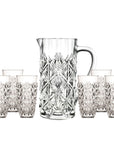 RCR - Cristalleria Italiana Schenkkan 7-delige set - Schenkkan en 6 tumbler glazen | Enigma