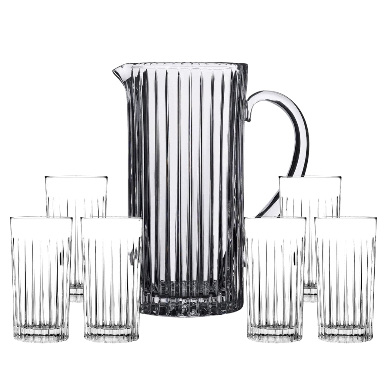 RCR - Cristalleria Italiana Schenkkan en glazen 7-delige set - Schenkkan en 6 longdrinkdrinkglazen | Timeless