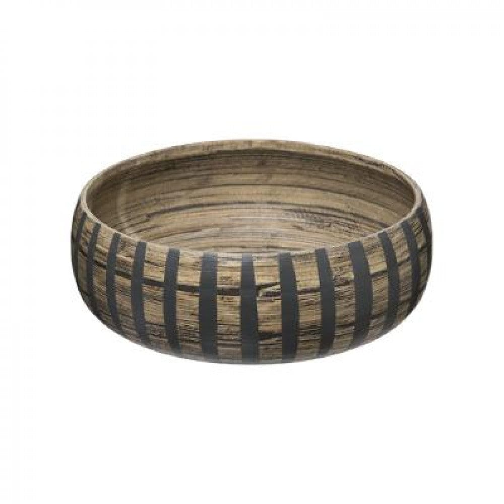 Secret De Gourmet Saladeschaal Saladeschaal bamboe 25cm - Gestreept