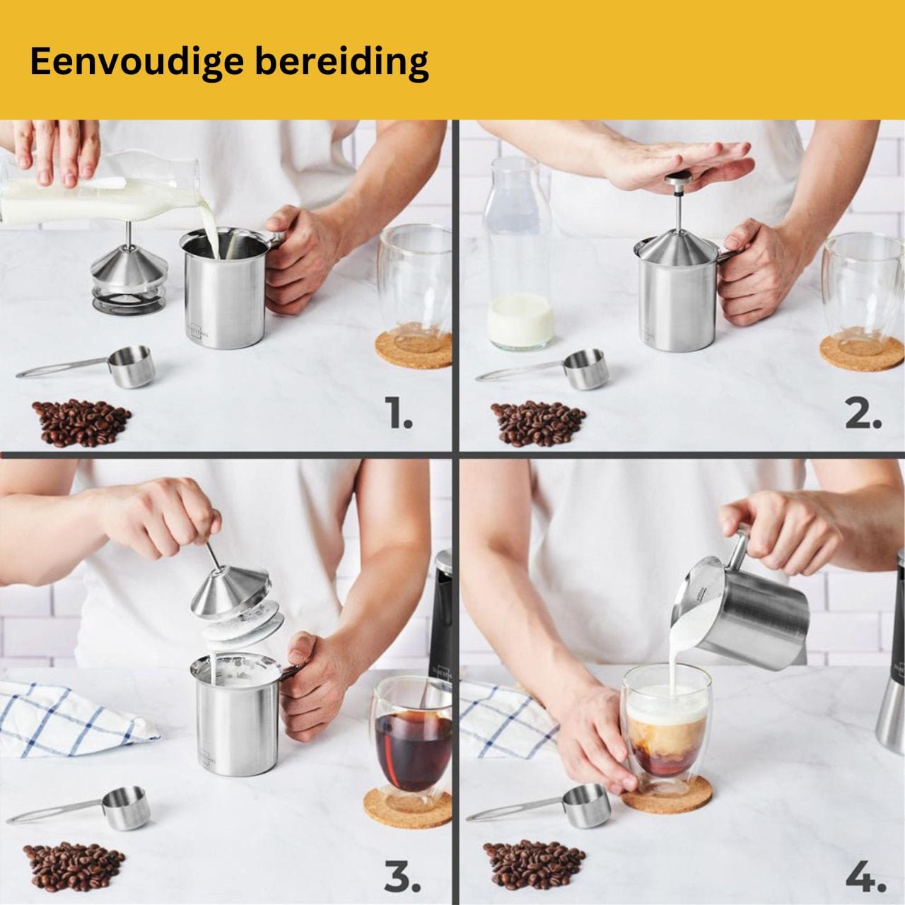 Silbertahl Melkopschuimer Melkopschuimer 400ml - Handmatig | RVS