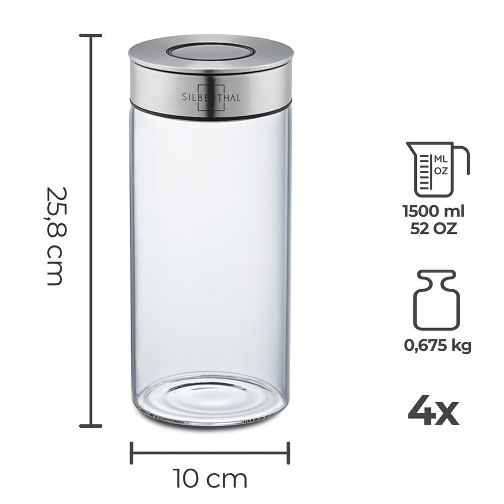 Silbertahl Voorraadpotten Voorraadpot - 4-delige set - 1.5 liter