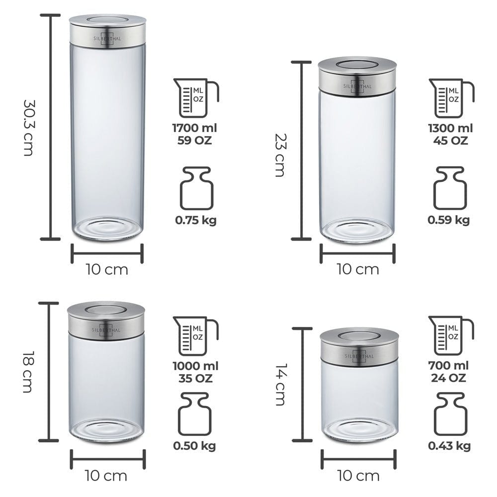 Silbertahl Voorraadpotten Voorraadpot - 4-delige set