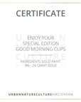 Urban Nature Culture Koffie- en Theemokken Koffie & Theekop met schotel - Gouden cirkel | Good Morning