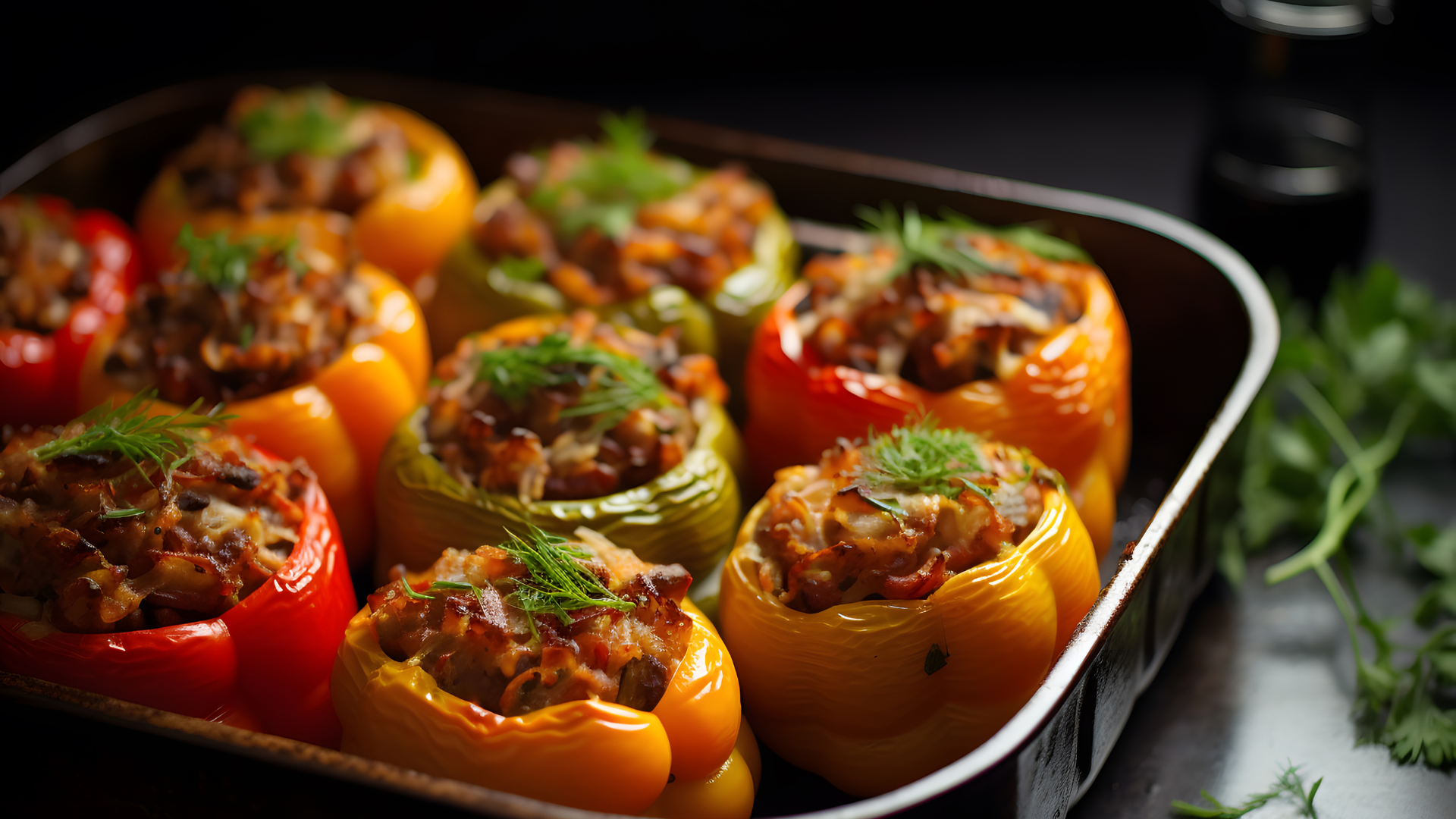 Snel gevulde paprika's