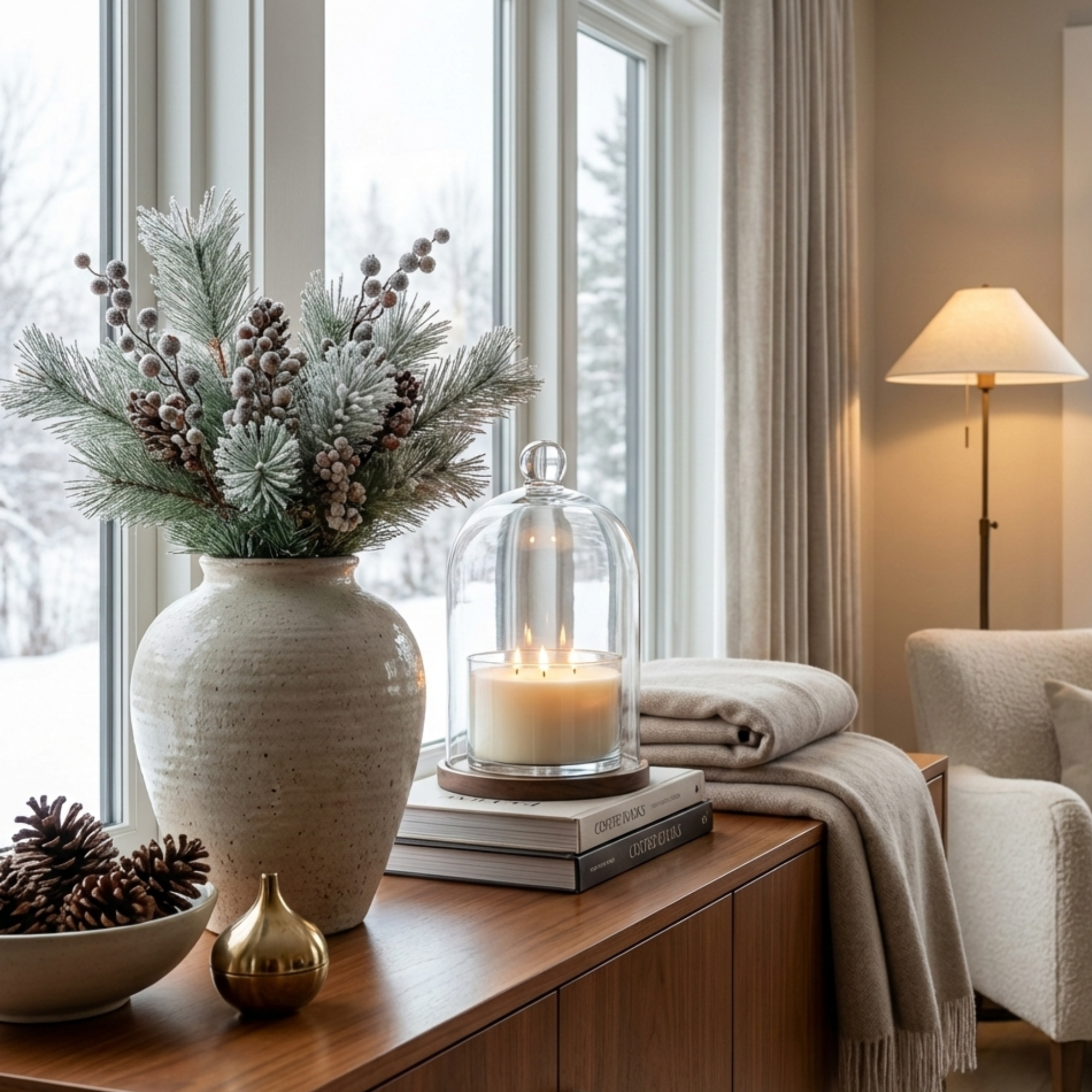 tafeldecoratie kerst winter