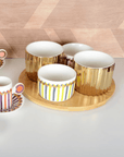 Aulica Aperoset Aperitief set  - 4 kopjes met houten dienblad | Ilusion