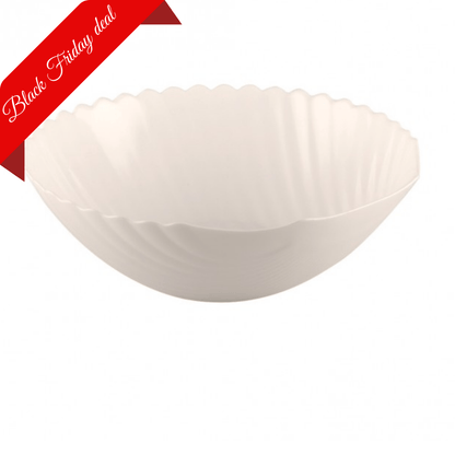 Aulica Saladeschaal Saladeschaal - Glazen Fruitschaal - 24cm - Wit | Coquillage