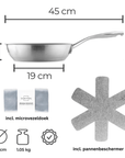Benanoso Braadpan Braadpan met antiaanbaklaag - 2-delige set - 24 + 28cm - RVS
