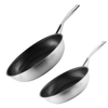 Braadpan met antiaanbaklaag - 2-delige set - 24 + 28cm - RVS