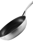 Benanoso Braadpan Braadpan met antiaanbaklaag - 2-delige set - 24 + 28cm - RVS