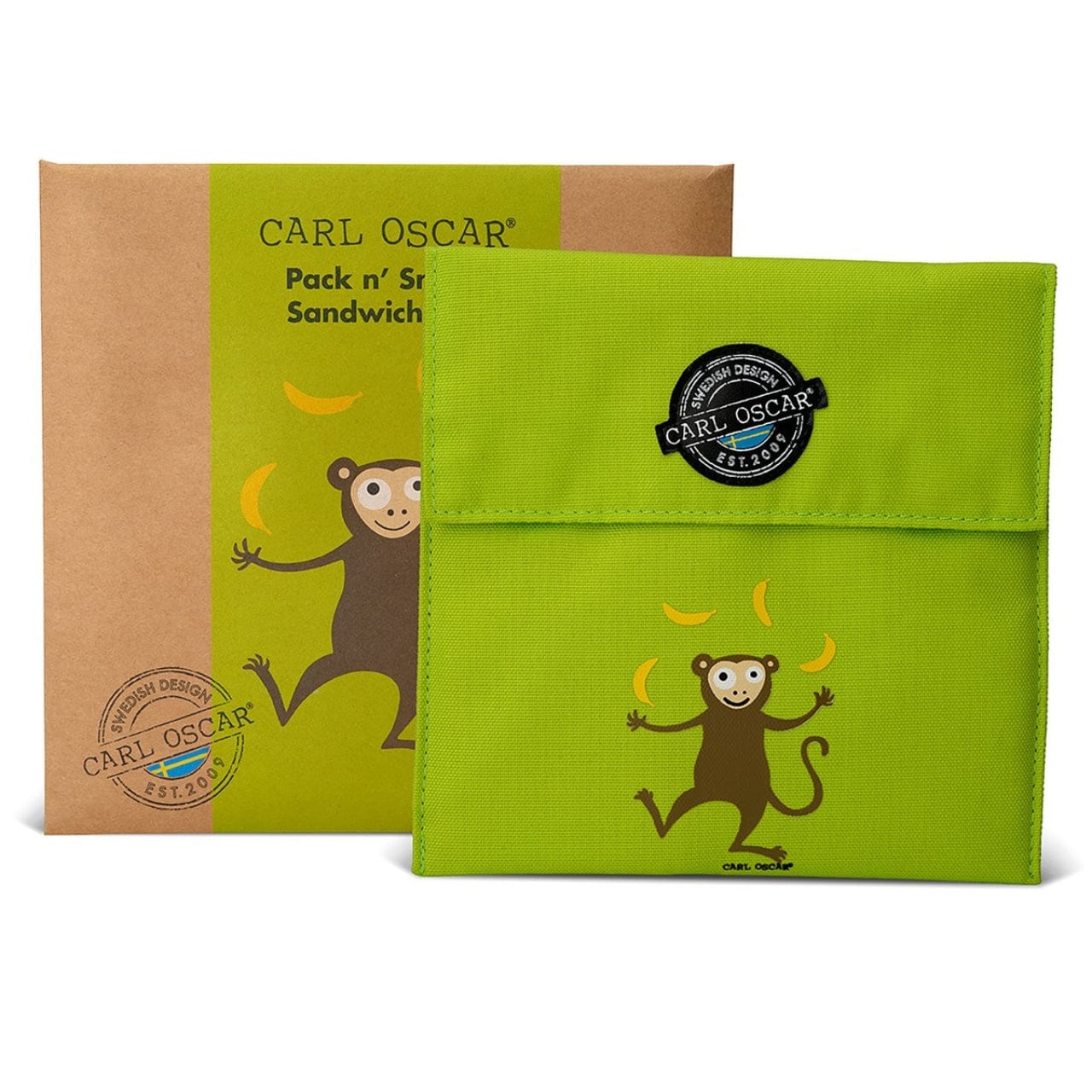 Carl Oscar Lunchbox kinderen Kopie van Sandwich bag - Aap | Pack n' Snack