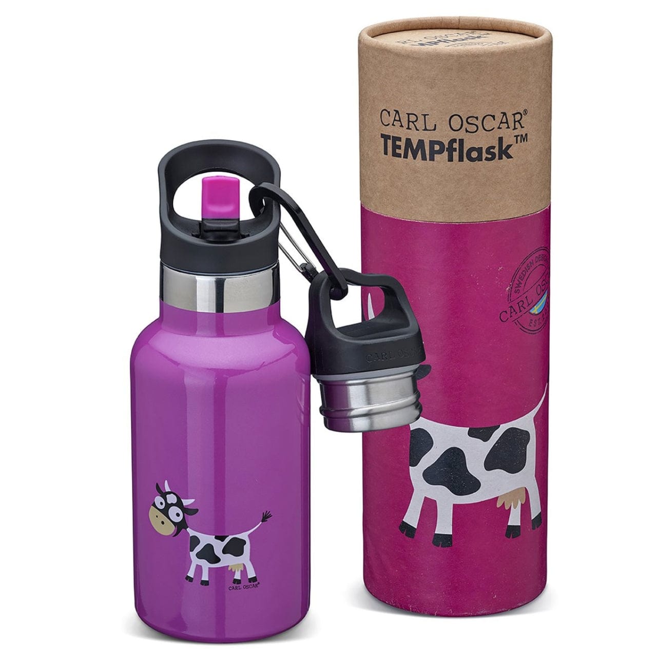 Carl Oscar Thermosflessen kinderen Thermosfles - 0.35L - Koe | TempFlask