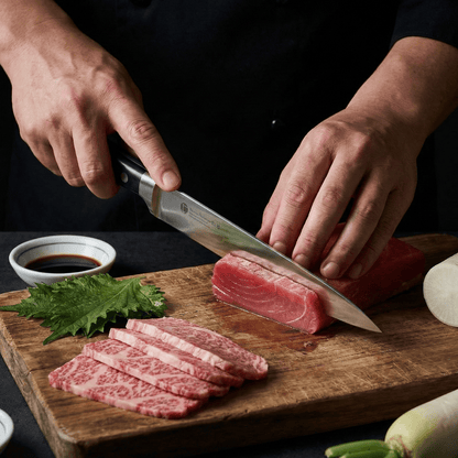 Ed Mahony Groentenmes Sashimi & Vleesmes| Izumi Ichiago