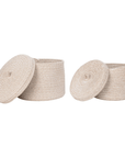 Set van 2 beige katoenen opbergmanden Sebal van House Nordic, verschillende groottes