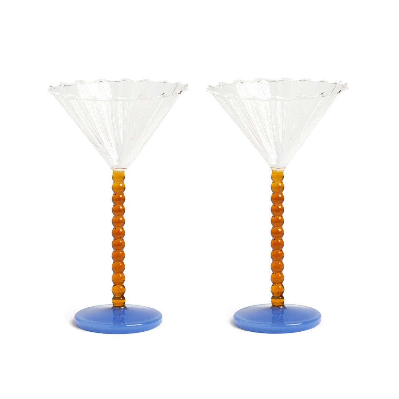 &klevering Champagneglazen Champagneglazen - 2-delige set | Coupe Perle Amber