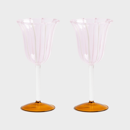 &klevering Champagneglazen Wijnglazen - 2-delige set | Eve Pink
