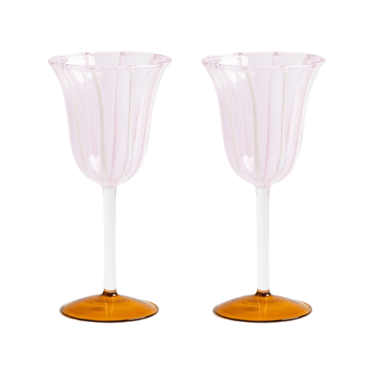 &klevering Champagneglazen Wijnglazen - 2-delige set | Eve Pink