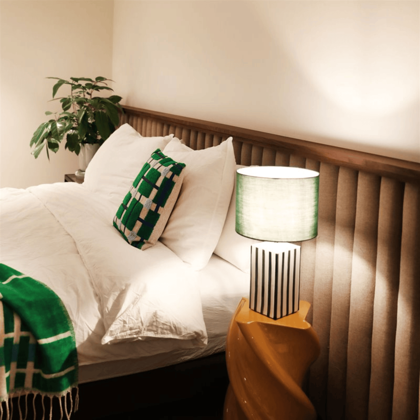 &klevering Lamp Keramische tafellamp met luxe kap – 43 cm | Streak