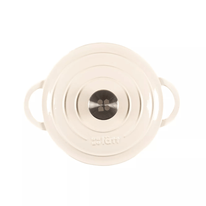 Lätt Home Braadpan Braadpan 22x10.5 cm – 3,35 L – Wit | Geëmailleerd Gietijzer