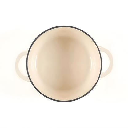 Lätt Home Braadpan Braadpan 22x10.5 cm – 3,35 L – Wit | Geëmailleerd Gietijzer