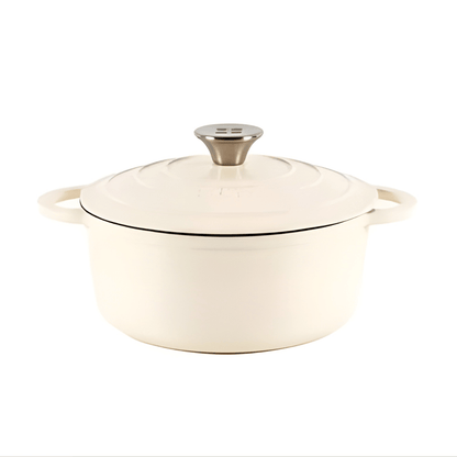 Lätt Home Braadpan Braadpan 22x10.5 cm – 3,35 L – Wit | Geëmailleerd Gietijzer