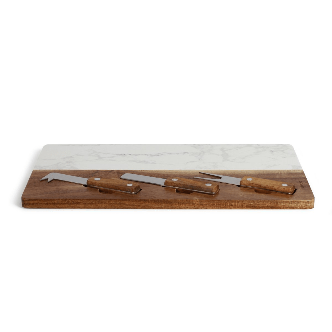 Livoo Kaasplank Luxe Kaasplank set van Marmer en Hout - 4-delig