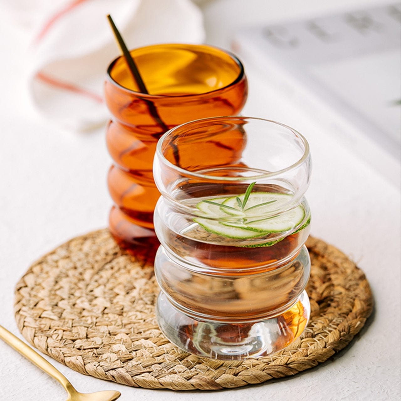 Maison Saar Drinkglas Drinkglas 2-delige set - 34cl | Clear Waves