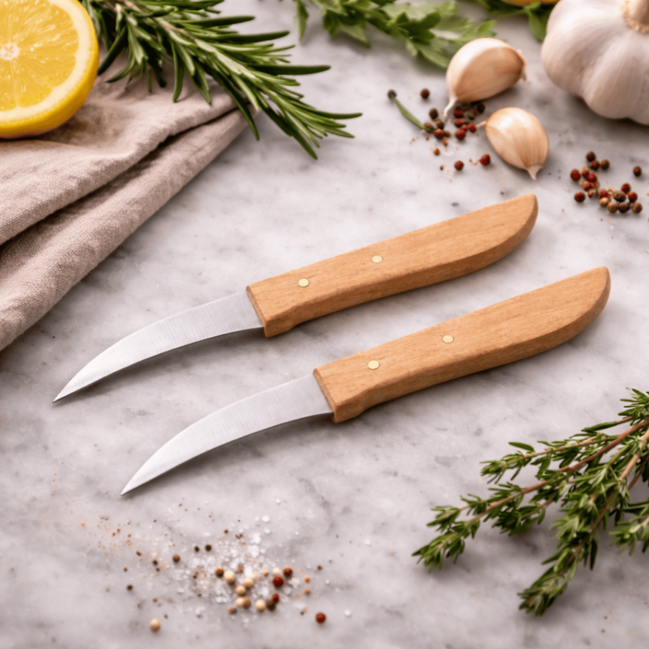 Nirosta Schilmes Schilmesjes – set van 2 met houten handvat