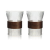 Glazen theekopjes 250 ml - Set van 2 met houten ring | Karl