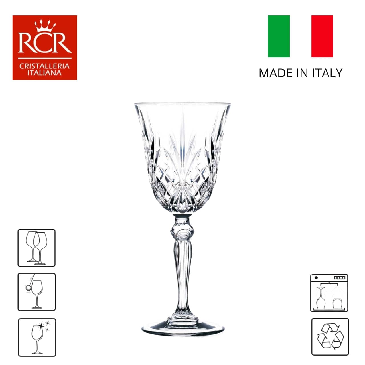 RCR - Cristalleria Italiana Glazen Wijnglazen - 6-delige set - 21cl | Melodia
