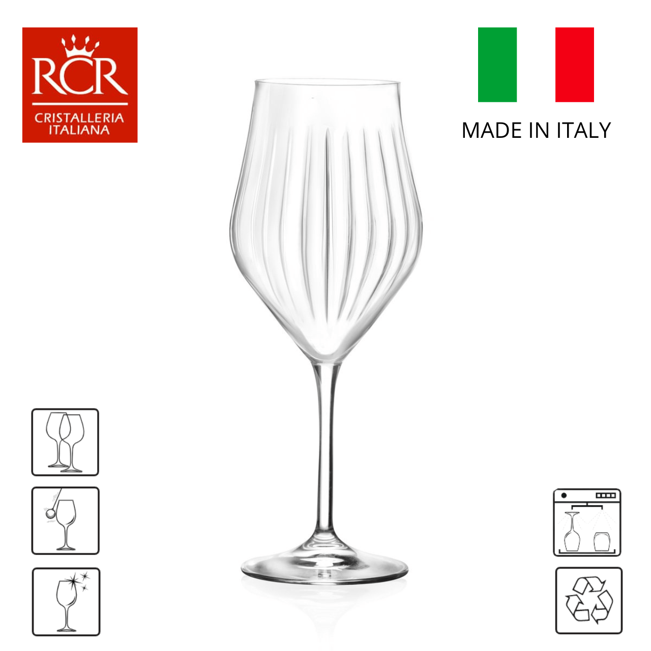 RCR - Cristalleria Italiana Longdrinkglazen Wijnglas 55cl - 6-delige set | Timeless