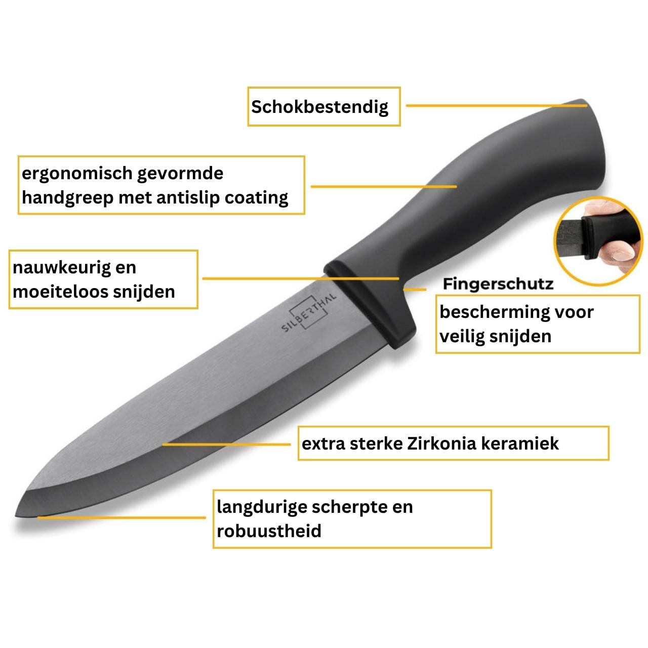 Silberthal Messenset Messenset - 4-delig keramisch - Zwart