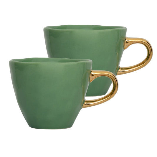 Urban Nature Culture Koffie- en Theemokken Koffie & Theekop 20cl - 2-delige set - Groen | Good Morning