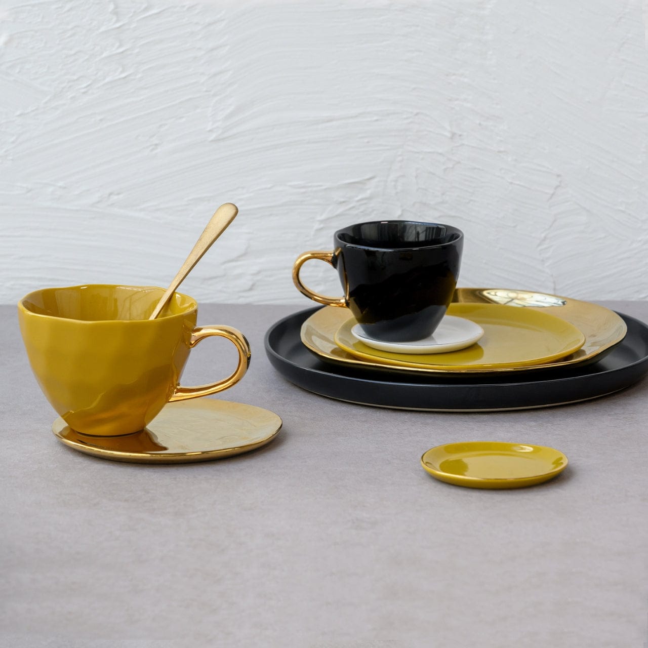 Urban Nature Culture Koffie- en Theemokken Koffie & Theekop 20cl- 2-delige set - Zwart | Good Morning