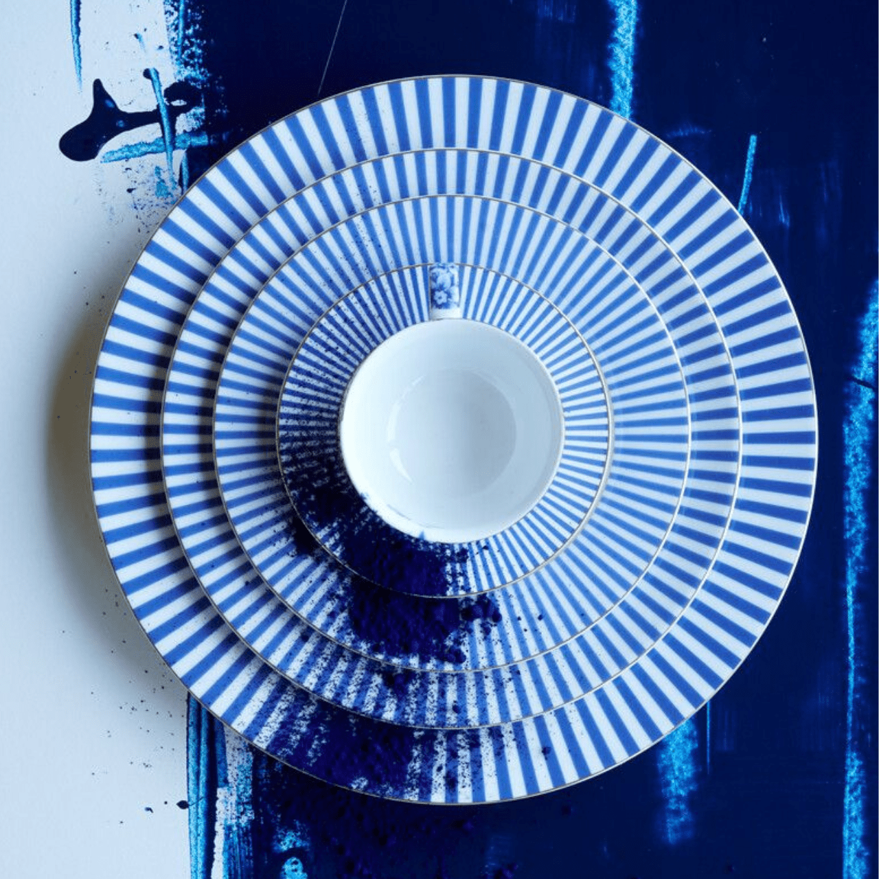 vtwonen Borden Gebaksbord 17cm | Royal Stripes Blue