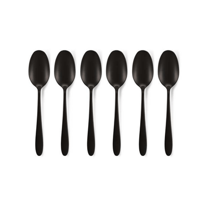 vtwonen Theelepels Theelepels – 6-delige set | Mat Zwart