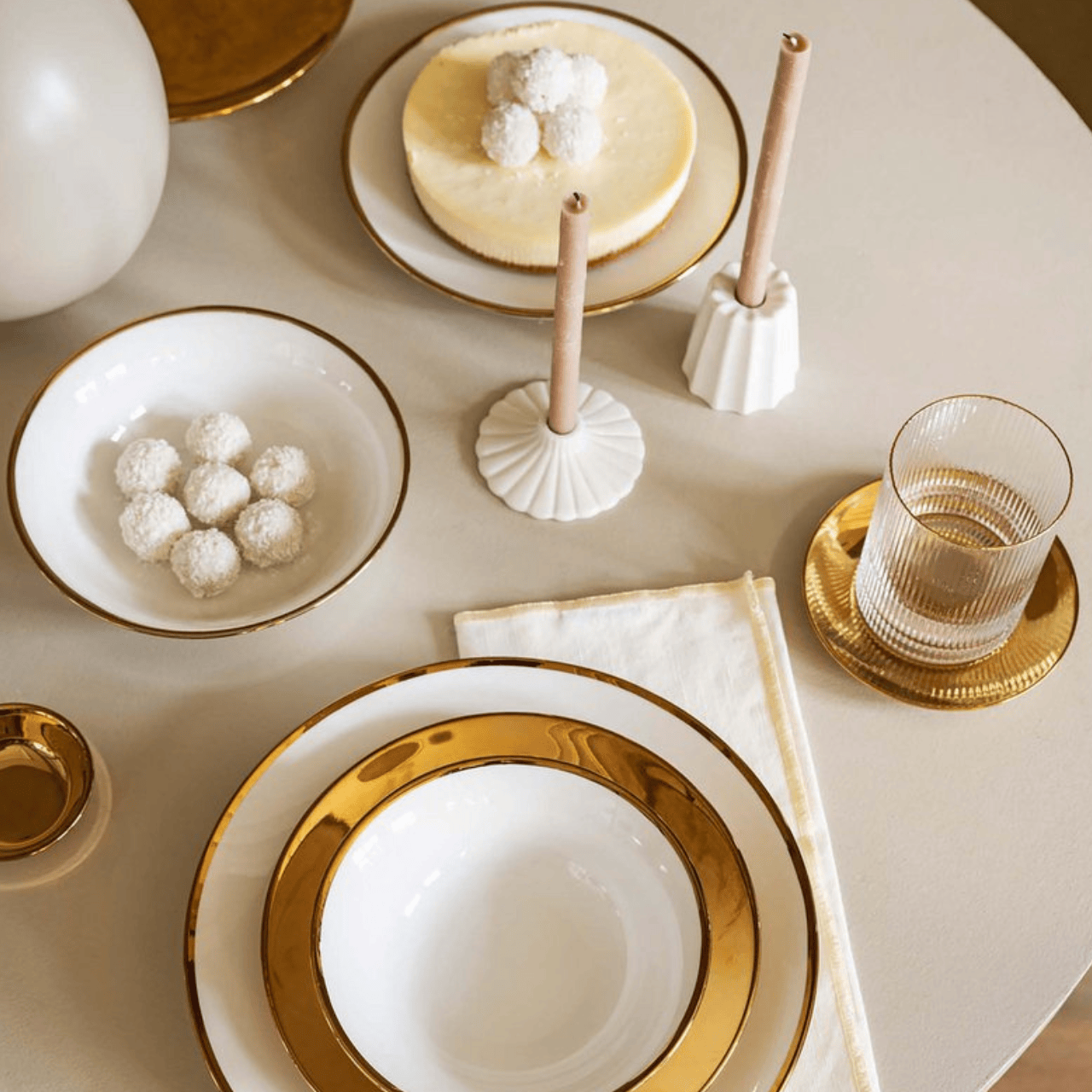 vtwonen Wijnglazen Waterglas - 2-delige set - 42cl - Geribbeld met gouden rand